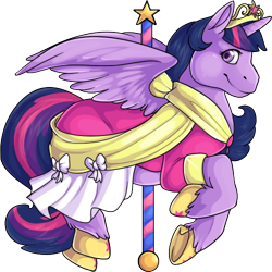 Size: 500x500 | Tagged: safe, artist:shadowpelt, derpibooru import, twilight sparkle, twilight sparkle (alicorn), alicorn, pony, carousel, clothes, dress, female, mare, solo