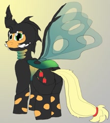 Size: 845x945 | Tagged: safe, artist:firefanatic, applejack, changeling, earth pony, pony, exoskeleton, living clothes, symbiosis