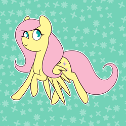 Size: 1280x1285 | Tagged: safe, artist:estrill, fluttershy, pegasus, pony, female, looking up, mare, smiling, solo