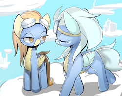 Size: 1024x808 | Tagged: safe, artist:skippy_the_moon, derpibooru import, fleetfoot, spitfire, pixiv, wonderbolts, wonderbolts uniform