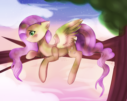 Size: 3600x2880 | Tagged: safe, artist:kurochhi, fluttershy, pegasus, pony, female, mare, pink mane, solo, yellow coat