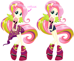 Size: 1275x1050 | Tagged: safe, artist:xebck, fluttershy, equestria girls, rainbow rocks, simple background, solo, transparent background