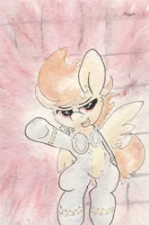 Size: 676x1018 | Tagged: safe, artist:slightlyshade, derpibooru import, spitfire, solo, traditional art, wonderbolts uniform