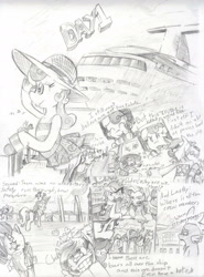 Size: 1280x1726 | Tagged: safe, artist:cheasyman, derpibooru import, bon bon, fluttershy, lyra heartstrings, pinkie pie, rarity, spike, sweetie drops, twilight sparkle, dragon, earth pony, pegasus, pony, unicorn, ask, ask housewife bonbon, monochrome, traditional art, tumblr, vocational death cruise