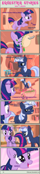 Size: 1004x4337 | Tagged: safe, artist:estories, derpibooru import, twilight sparkle, unicorn twilight, oc, oc:silverlay, unicorn, comic:seeds of darkness, comic, golden oaks library