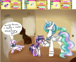 Size: 1458x1200 | Tagged: safe, artist:serra20, diamond tiara, princess celestia, twilight sparkle, twilight sparkle (alicorn), alicorn, pony, doctor, gameloft, hospital, nurse, sketch