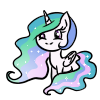 Size: 100x100 | Tagged: safe, artist:serra20, princess celestia, alicorn, pony, chibi, chibilestia, cute, female, mare, simple background, smiling, solo, transparent background