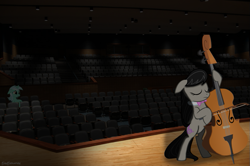 Size: 815x542 | Tagged: safe, artist:eonevolution, lyra heartstrings, octavia melody, earth pony, pony, auditorium, dark, female, irl, lesbian, octyra, photo, ponies in real life, shipping, vector