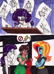 Size: 1024x1389 | Tagged: safe, artist:newyorkx3, rarity, sassy saddles, equestria girls, comic, equestria girls-ified, manic monday, song reference, the bangles