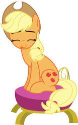 Size: 5308x8550 | Tagged: safe, artist:masem, applejack, earth pony, pony, castle sweet castle, absurd resolution, silly, silly pony, simple background, smiling, solo, tongue out, transparent background, vector