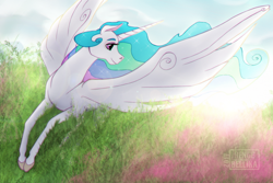 Size: 1800x1200 | Tagged: safe, artist:hengebellika, princess celestia, alicorn, pony, female, mare, solo