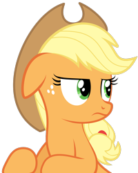 Size: 1000x1250 | Tagged: safe, artist:tizerfiction, applejack, earth pony, pony, the cutie map, floppy ears, simple background, solo, transparent background, vector