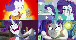 Size: 3670x1920 | Tagged: safe, edit, edited screencap, screencap, rarity, dance magic, equestria girls, fame and misfortune, honest apple, it isn't the mane thing about you, spoiler:eqg specials, faic, food, guitarity, ice cream, makeup, marshmelodrama, raribald, rarisnap, running makeup, why i'm creating a gown darling