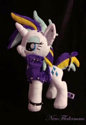 Size: 666x960 | Tagged: safe, rarity, it isn't the mane thing about you, alternate hairstyle, irl, photo, plushie, punk, raripunk, that was fast