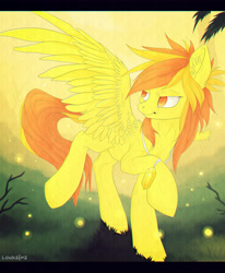 Size: 3984x4845 | Tagged: safe, artist:loukaina, derpibooru import, spitfire, pegasus, pony, chromatic aberration, gem, grass, necklace, solo, wonderbolts