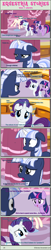 Size: 1004x4917 | Tagged: safe, artist:estories, derpibooru import, rarity, twilight sparkle, oc, oc:silverlay, pony, unicorn, comic:seeds of darkness, carousel boutique, comic