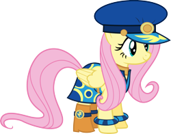 Size: 7663x6000 | Tagged: safe, artist:vulthuryol00, fluttershy, pegasus, pony, testing testing 1-2-3, .svg available, absurd resolution, admiral fairy flight, ancient wonderbolts uniform, clothes, costume, simple background, solo, transparent background, vector