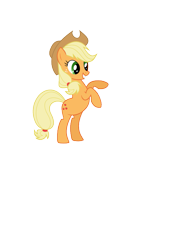 Size: 595x842 | Tagged: safe, artist:patec, applejack, earth pony, pony, bad cropping, grin, hoofy-kicks, horses doing horse things, rearing, simple background, smiling, solo, svg, transparent background, vector