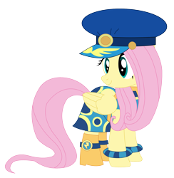 Size: 1653x1693 | Tagged: safe, artist:sketchmcreations, fluttershy, pegasus, pony, testing testing 1-2-3, admiral fairy flight, ancient wonderbolts uniform, clothes, costume, simple background, solo, transparent background, vector