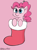 Size: 1126x1521 | Tagged: safe, artist:an-honest-appul, pinkie pie, earth pony, pony, christmas stocking, female, mare, pink coat, pink mane, solo