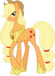 Size: 6524x8930 | Tagged: safe, artist:multiversecafe, applejack, earth pony, pony, absurd resolution, alternate body style, element of honesty, older, simple background, solo, transparent background, vector