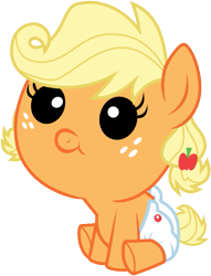 Size: 435x570 | Tagged: safe, artist:kysss90, applejack, earth pony, pony, babyjack, simple background, solo, svg, transparent background, vector