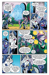 Size: 1041x1600 | Tagged: safe, artist:brendahickey, idw, princess celestia, princess luna, star swirl the bearded, alicorn, pony, legends of magic, spoiler:comic, spoiler:comiclom1, bitchlestia, female, mare, preview, s1 luna