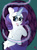 Size: 2833x3792 | Tagged: safe, artist:cottonbreeze, rarity, pony, unicorn, female, horn, mare, purple mane, redraw, solo, white coat