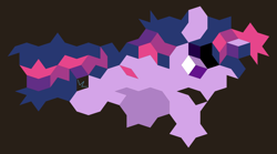 Size: 1080x600 | Tagged: safe, artist:parclytaxel, derpibooru import, twilight sparkle, twilight sparkle (alicorn), alicorn, pony, female, flattened, magic fail, mare, minimalist, penrose tiling, solo, tumblr, twitwee