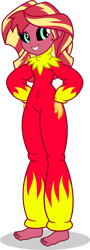 Size: 1086x3028 | Tagged: safe, artist:mlp-trailgrazer, sunset satan, sunset shimmer, human, equestria girls, barefoot, clothes, commission, feet, pajamas, smiling, solo