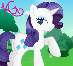 Size: 1000x900 | Tagged: safe, artist:royaltwilight, rarity, pony, unicorn, raised hoof, solo