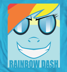 Size: 1245x1340 | Tagged: safe, artist:samoht-lion, derpibooru import, rainbow dash, pegasus, pony, female, goggles, grin, mare, smiling, smirk, solo, t shirt design