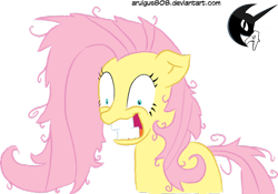 Size: 900x631 | Tagged: safe, artist:aruigus808, fluttershy, pegasus, pony, female, insanity, mare, solo