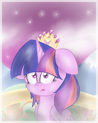 Size: 736x923 | Tagged: safe, artist:kristysk, derpibooru import, twilight sparkle, twilight sparkle (alicorn), alicorn, pony, crown, female, mare, solo