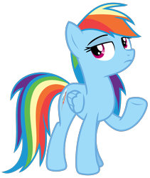 Size: 2547x3013 | Tagged: safe, artist:sketchmcreations, derpibooru import, rainbow dash, pegasus, pony, common ground, bored, female, mare, raised hoof, simple background, solo, transparent background, vector