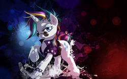 Size: 4200x2625 | Tagged: safe, artist:skodadav, rarity, pony, unicorn, it isn't the mane thing about you, alternate hairstyle, clothes, female, mare, punk, raised hoof, raripunk, solo, sunglasses