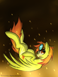 Size: 3000x4000 | Tagged: safe, artist:kinetic-spectrum, derpibooru import, spitfire, falling, goggles, old cutie mark, solo