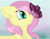 Size: 768x597 | Tagged: safe, fluttershy, butterfly, pegasus, pony, female, mare, pink mane, solo, yellow coat