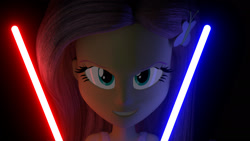 Size: 1920x1080 | Tagged: safe, artist:varcon, fluttershy, equestria girls, 3d, crossover, fluttersith, let's get dangerous, lightsaber, solo, star wars, weapon