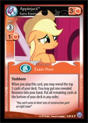 Size: 360x503 | Tagged: safe, applejack, earth pony, pony, absolute discord, card, ccg, enterplay
