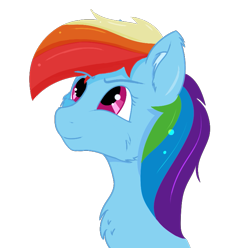 Size: 759x753 | Tagged: safe, artist:dashiie, derpibooru exclusive, derpibooru import, rainbow dash, pegasus, pony, cheek squish, chest fluff, ear fluff, female, looking up, simple background, solo, squishy cheeks, transparent background