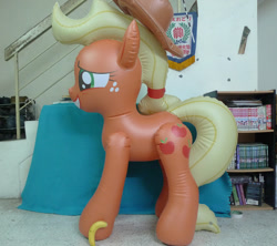 Size: 1005x893 | Tagged: safe, applejack, earth pony, pony, banana, bootleg, chinese, hongyi, inflatable