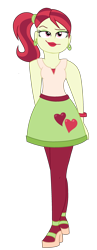 Size: 1222x3157 | Tagged: safe, artist:berrypunchrules, derpibooru import, rose heart, equestria girls, alternate clothes, clothes, ear piercing, earring, female, high heels, jewelry, pantyhose, piercing, shoes, simple background, skirt, socks, solo, stockings, transparent background