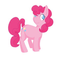 Size: 400x400 | Tagged: safe, artist:mirandooom, pinkie pie, earth pony, pony, female, mare, pink coat, pink mane, simple background, solo, transparent background