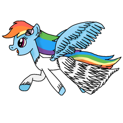 Size: 768x768 | Tagged: safe, artist:rainbow dash is best pony, derpibooru import, rainbow dash, pegasus, pony, clothes, dress, flower, happy, rainbow dash always dresses in style, shading, solo, spread wings, wings