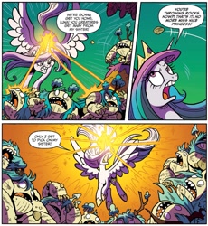 Size: 1301x1412 | Tagged: safe, artist:brendahickey, idw, princess celestia, alicorn, pony, legends of magic, spoiler:comic, spoiler:comiclom1, golem, hypocritical heartwarming