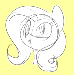 Size: 1257x1278 | Tagged: safe, artist:estrill, fluttershy, pegasus, pony, female, mare, sketch, solo