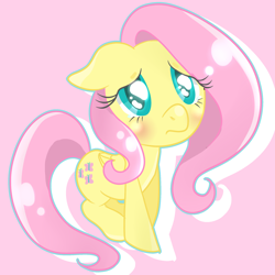 Size: 2000x2000 | Tagged: safe, artist:inumocchi, fluttershy, pegasus, pony, blushing, cute, sad face, solo