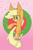 Size: 740x1125 | Tagged: safe, artist:heir-of-rick, applejack, earth pony, pony, daily apple pony, bipedal, chest fluff, confetti, ear fluff, hatless, impossibly large ears, missing accessory, pie tin, smiling