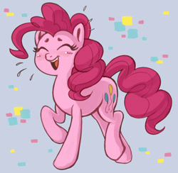 Size: 915x893 | Tagged: safe, artist:sunbusting, pinkie pie, earth pony, pony, blushing, cute, diapinkes, eyes closed, female, laughing, mare, open mouth, simple background, solo